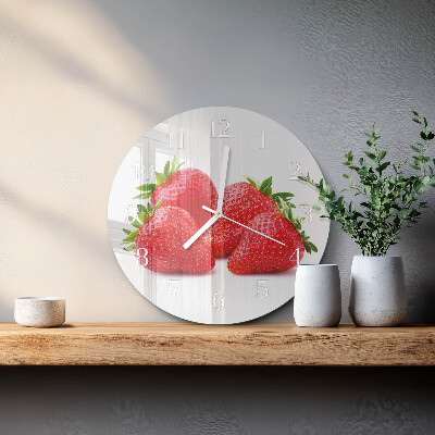 Ronde glazen klok Aardbeien