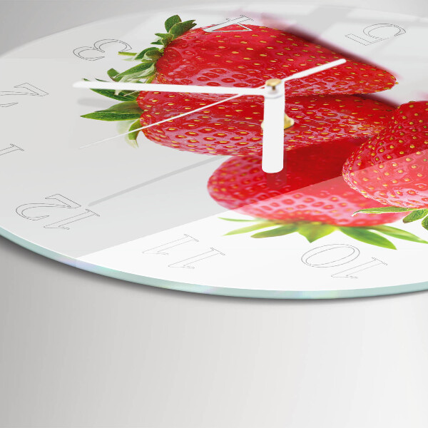 Ronde glazen klok Aardbeien