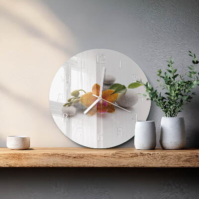 Ronde glazen klok Orchidee
