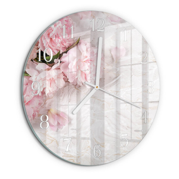 Ronde glazen klok Bloemen