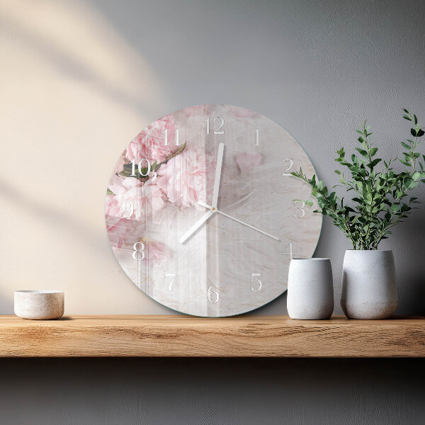 Ronde glazen klok Bloemen