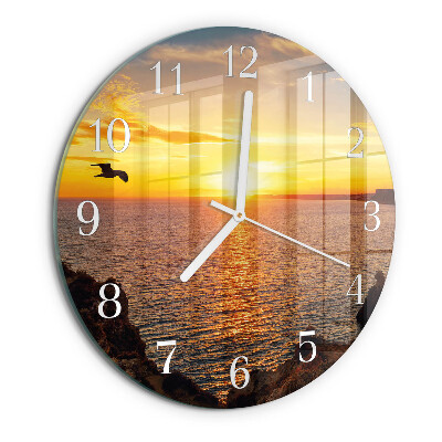 Ronde glazen klok Zonsondergang