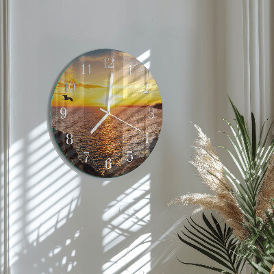 Ronde glazen klok Zonsondergang