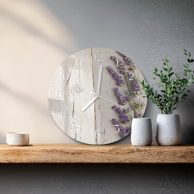 Ronde glazen klok Lavendel