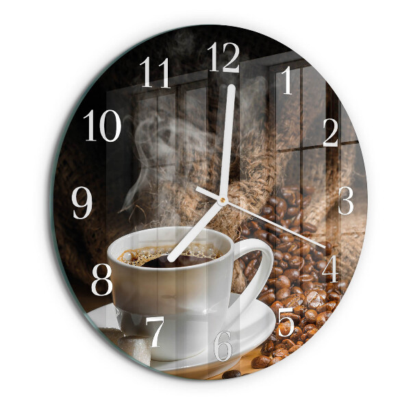 Ronde glazen klok Koffie