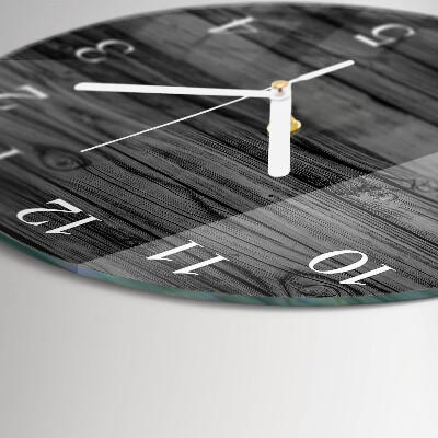 Ronde glazen klok Hout
