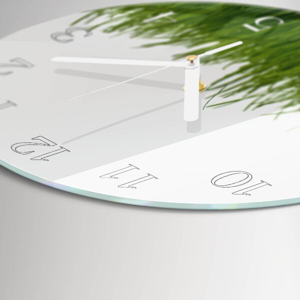 Ronde glazen klok Gras