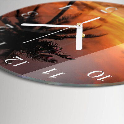 Ronde glazen klok Palm
