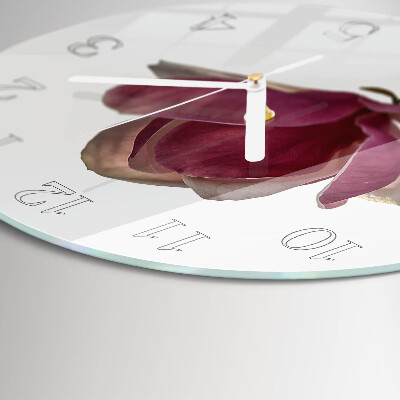 Ronde glazen klok Magnolia bloem