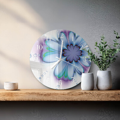 Ronde glazen klok Bloem