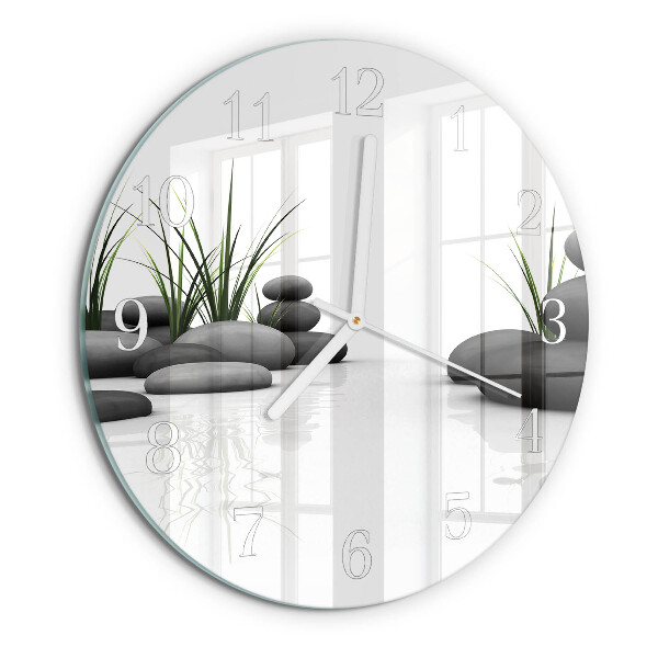 Ronde glazen klok Stone Spa