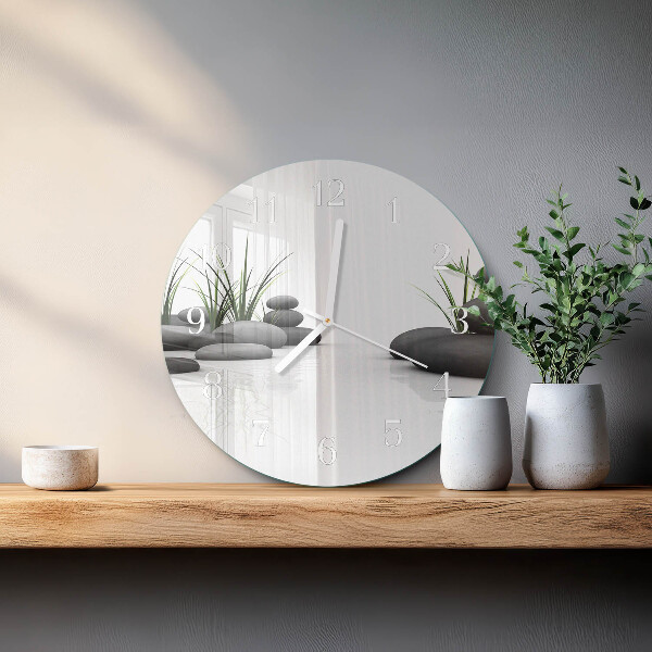 Ronde glazen klok Stone Spa