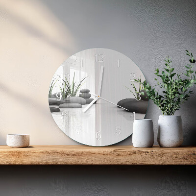 Ronde glazen klok Stone Spa