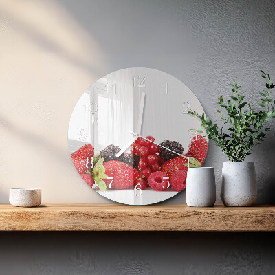 Ronde glazen klok Fruit