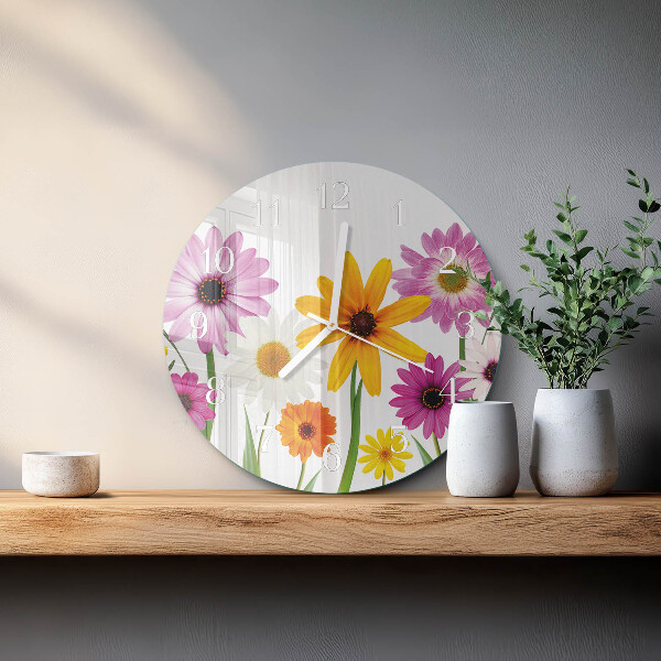 Ronde glazen klok Bloemen