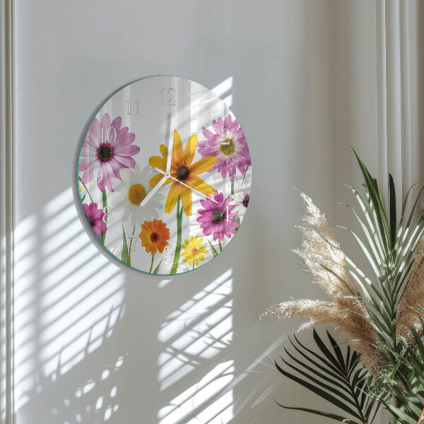 Ronde glazen klok Bloemen