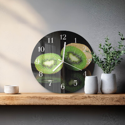 Ronde glazen klok Kiwi
