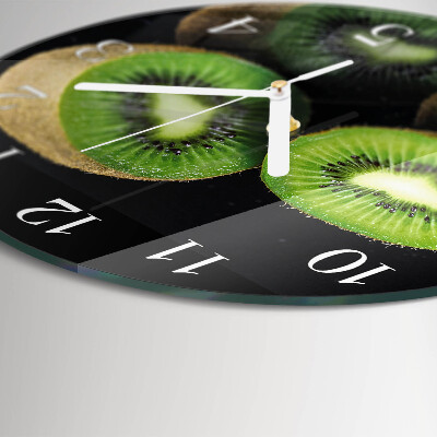 Ronde glazen klok Kiwi