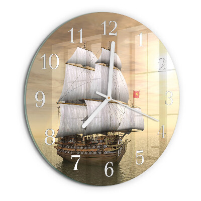 Ronde glazen klok Schip