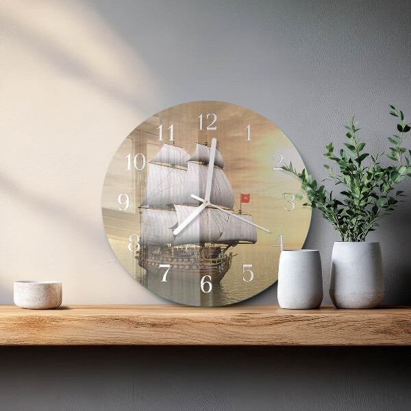 Ronde glazen klok Schip