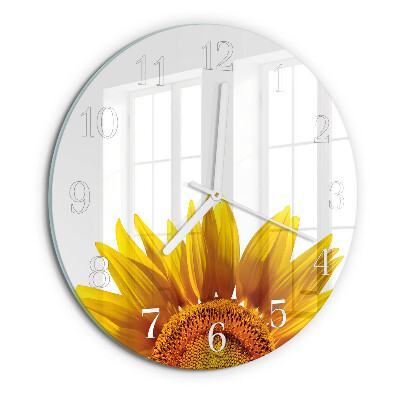 Ronde glazen klok Bloem