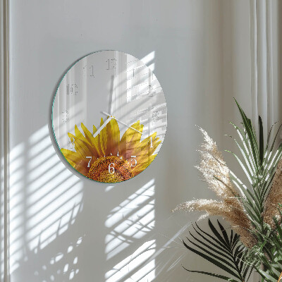 Ronde glazen klok Bloem