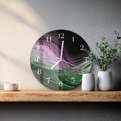 Ronde glazen klok Abstracte kunst