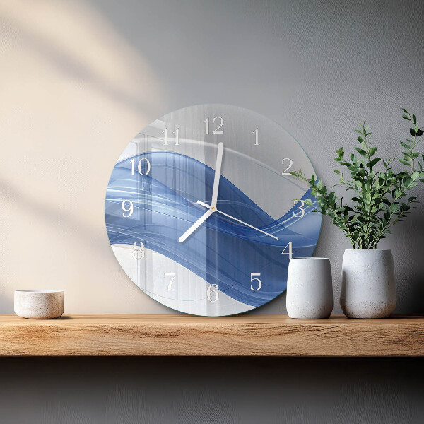 Ronde glazen klok Abstracte lijnen
