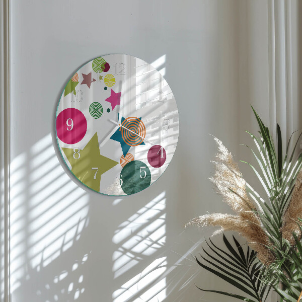 Ronde glazen klok Sterren