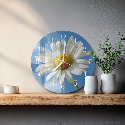 Ronde glazen klok Bloem