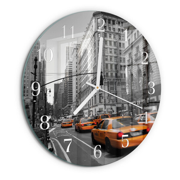 Ronde glazen klok New Yorkse taxi