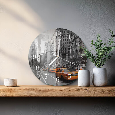 Ronde glazen klok New Yorkse taxi