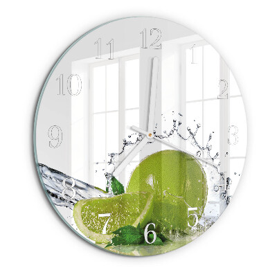 Ronde glazen klok Kalkwater