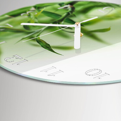 Ronde glazen klok Bamboe