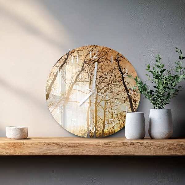 Ronde glazen klok Bomen