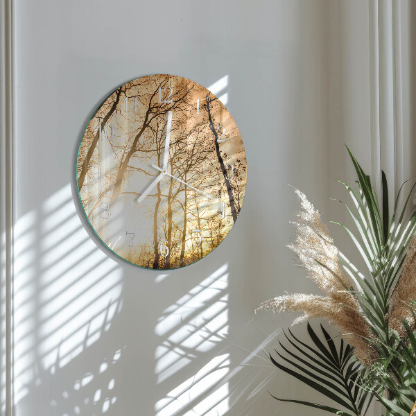 Ronde glazen klok Bomen