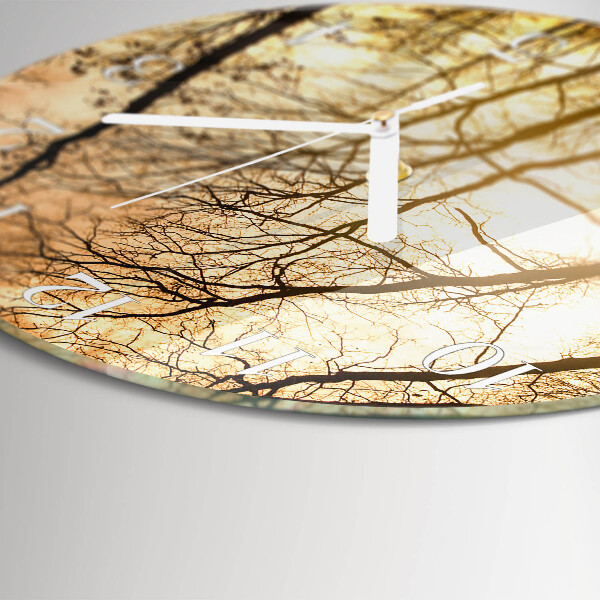 Ronde glazen klok Bomen