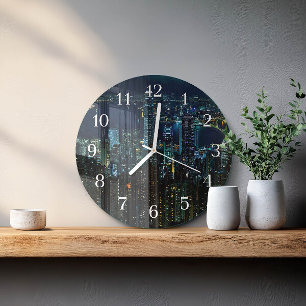 Ronde glazen klok Horizon