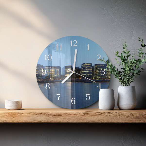 Ronde glazen klok Horizon