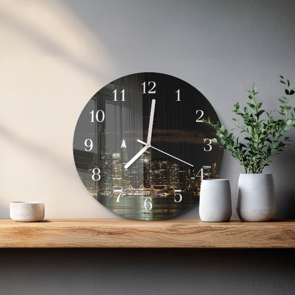 Ronde glazen klok Horizon