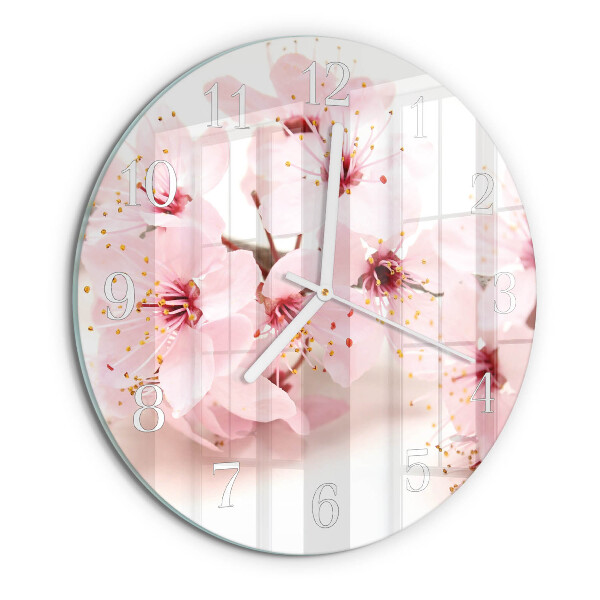 Ronde glazen klok Bloemen