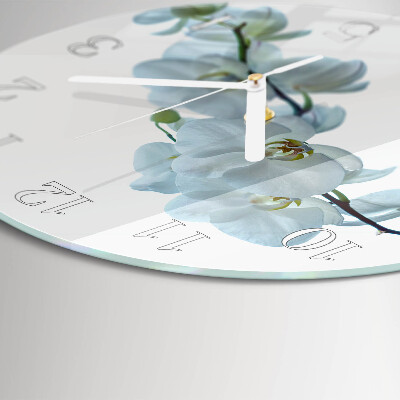 Ronde glazen klok Orchidee