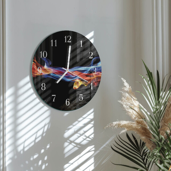 Ronde glazen klok Abstracte rook