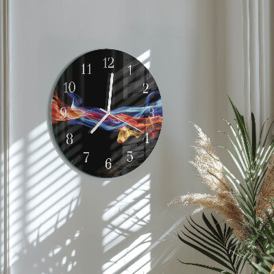 Ronde glazen klok Abstracte rook
