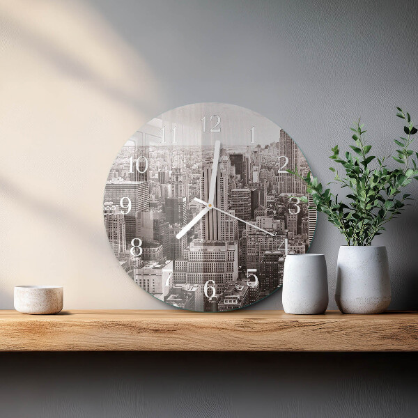 Ronde glazen klok Horizon