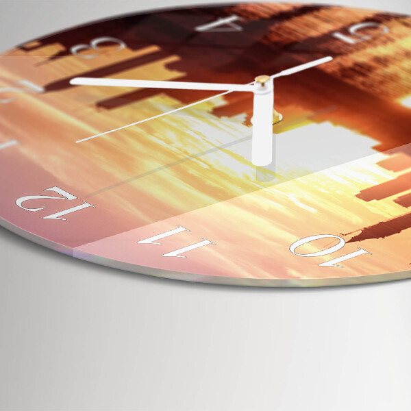 Ronde glazen klok Horizon