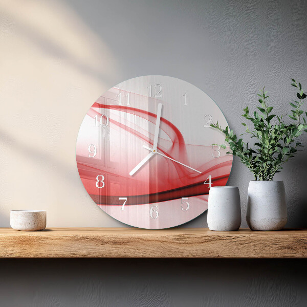 Ronde glazen klok Abstracte lijnen