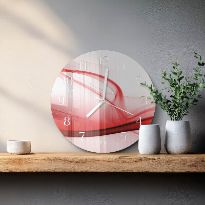 Ronde glazen klok Abstracte lijnen