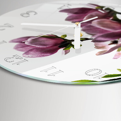 Ronde glazen klok Magnolia bloem