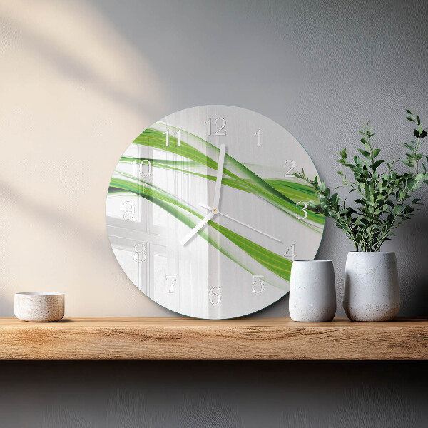 Ronde glazen klok Abstracte lijnen